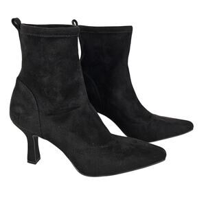 WORTHINGTON WOMEN’S ANKLE BOOTS – SIZE 7½M – BLACK SUEDE-LIKE – 3" HEEL